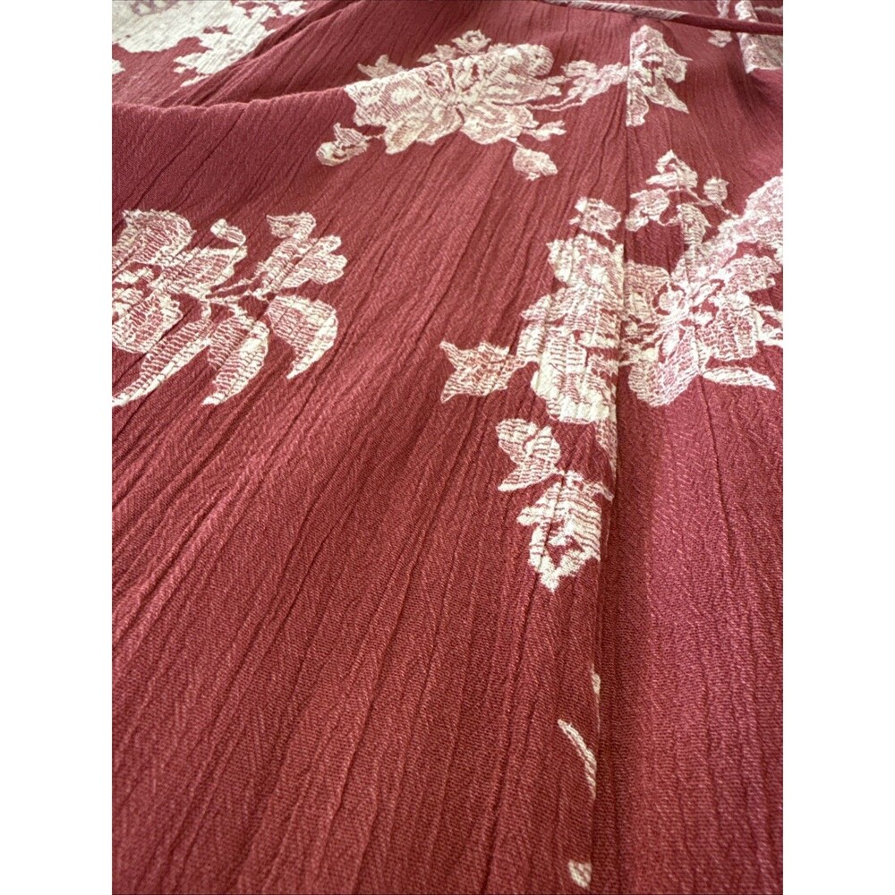 Lulus Rust Red Floral Maxi Dress True Wrap Slit Coquette Date Night Feminine XL - Picture 9 of 9